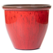 30cm Red Glaze Planter Plastic