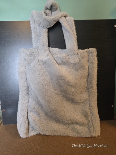 Grey fluffy tote bag good - bag,
