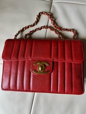 Vintage CHANEL Red XL CC Jumbo