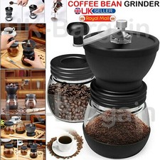 Manual Coffee Bean Grinder Adjustable Coarseness Ceramic Hand Held Mill Maker UK