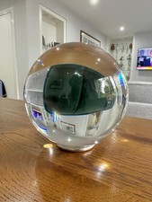 Baccarat France Crystal 4" LARGE SIRIUS BALL ORB SPHERE ON A SILVER RING BASE