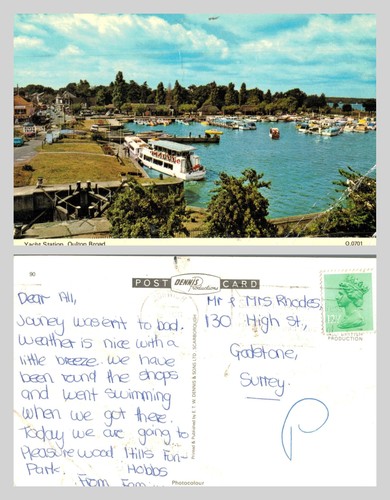 Postcard oulton broad - oulton, yacht
