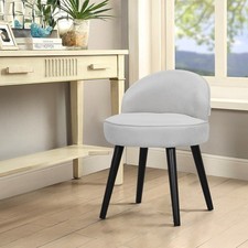 Grey Velvet Vanity Stool