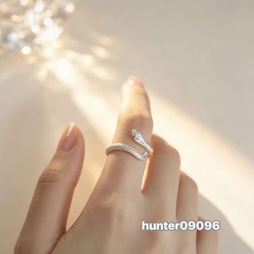Silver plated snake - silver, band
