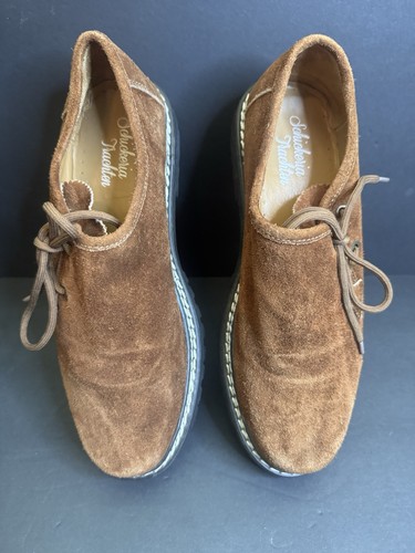 Brown suede trachten shoes - brown,
