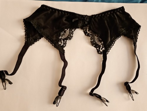 Vintage black satin and lace