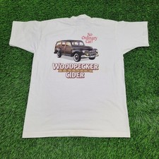 Vintage 90s Classic Car Shirt Large 22x29 Woodpecker Cider
