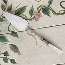 Silver Plate Pie /Cake Serving Utensi Lovely Pearl  Handle By  Sheffield Vintage