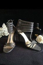 Nine West Graphite Grey Evening Shoes. Heels Strappy New With Tags