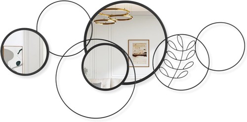 Pcs round wall - pcs, mirror,black