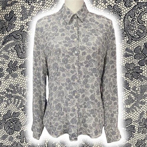 100 silk floral blouse euc - 100%, 14