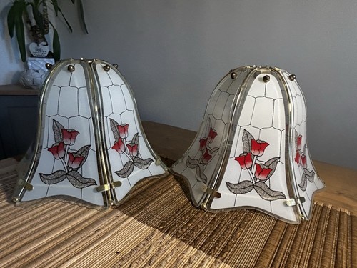 Pair vintage frosted white - vintage,