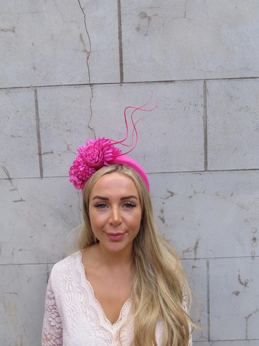 Hot pink flower headband - hot,