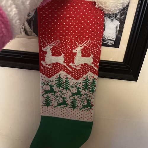 Knitted reindeer hanging - knitted,