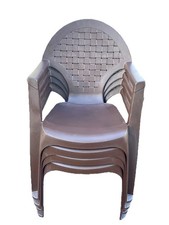 4x Brown Plastic Rattan