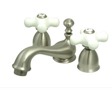 Antique Bathroom Sink Tap 3 Holes Basin Mixer Faucet 2 Handles + pop up Waste