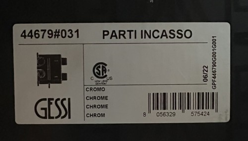 Gessi 44679 031 rough - rough, valve