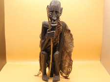 Antique Hand Carved African Old Man Wooden Figure AMAZING!