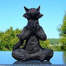 Meditating Cat Garden Ornament
