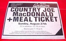 Country Joe McDonald/Meal Ticket Gig Vintage ORIG 1978 Press/Mag ADVERT 3.5"x 3"