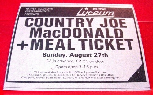 Country joe mcdonald meal - country, mcdonald/meal