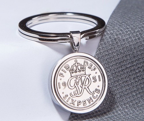 Lucky sixpence luxury keyring - sixpence,