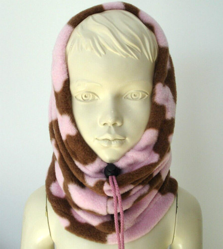 Kids pink brown snood - kids,
