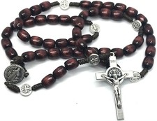 Wooden St Benedict Rosary for