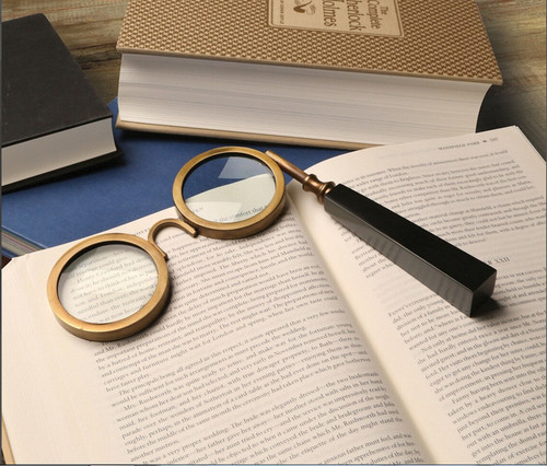 Brass handheld magnifier - brass,