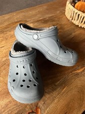 Boys Original Grey Croc’s With Fur Lining Used But Still Great Condition Uk2