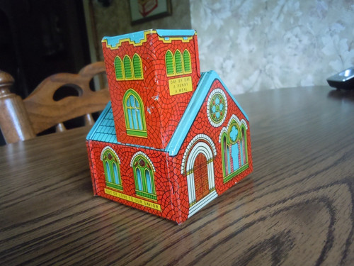 Chein tin litho toy church - j,