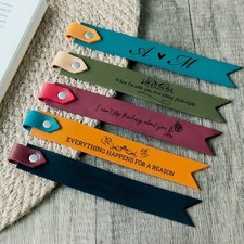 Personalized Engraved Leather Bookmark Handmade Reading Gift for Book Lovers