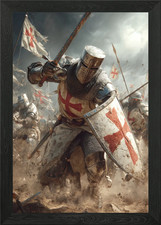 Crusader Knight Charge Framed
