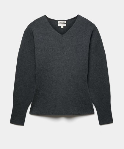 Jaeger pure merino wool neck - jaeger, v-neck