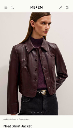 Brown leather neat short - me+em,