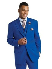 Blue 3Pcs Wedding Tuxedo Bestman Mens Suits Groom Notch Lapel Workwear Formal