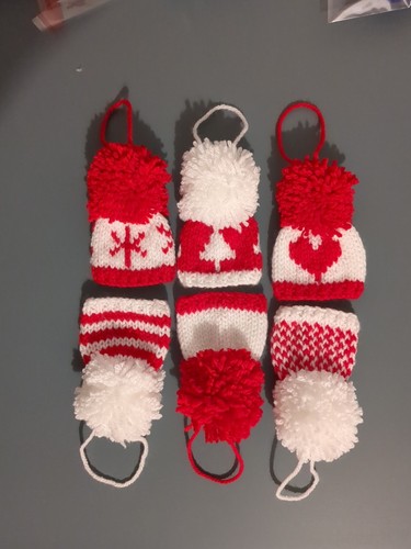 Festive red white bobble hat - festive,