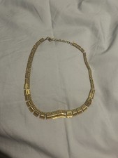 Vintage rolled gold Cleopatra style choker/collar statement necklace (VO3)