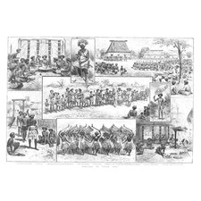 FIJI Sketches of Fijian Life - Antique Print 1885