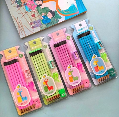Pencils with eraser - hb, rubber