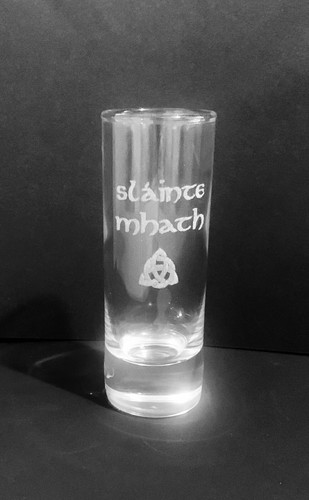 Slainte mhath engraved shot - slainte,