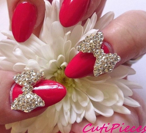 Nail art silver sparkly - 3d,