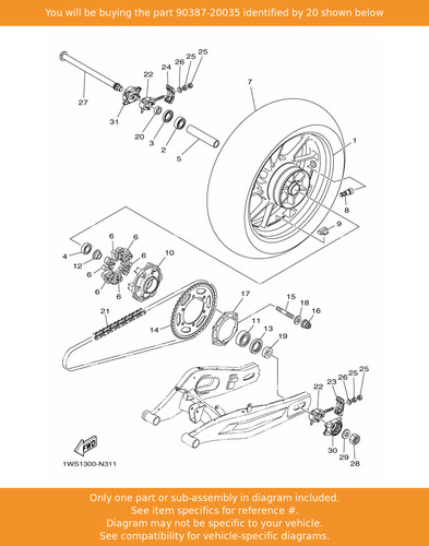 Yamaha collar 90387 - yamaha, 90387-20035