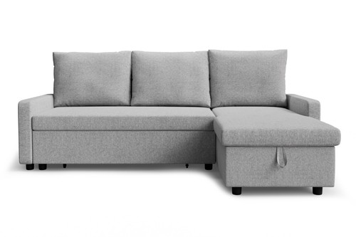 Grey corner sofa bed - l, shaped