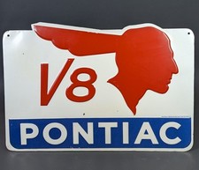 Pontiac V8 Metal Enamel Sign