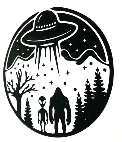 Alien ufo decal vinyl - 1x,