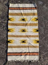 Antique Navajo Hand-woven Native American Gallup Throws Wool Rug 83x45cm