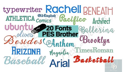 Machine embroidery fonts - machine,