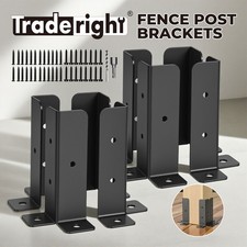 Traderight 8PCS Fence Post Base Brackets with Screws Metal Rustproof Support Kit