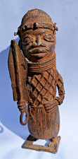 Antique Original Authentic Benin Bronze Ancestral Oba Figurine